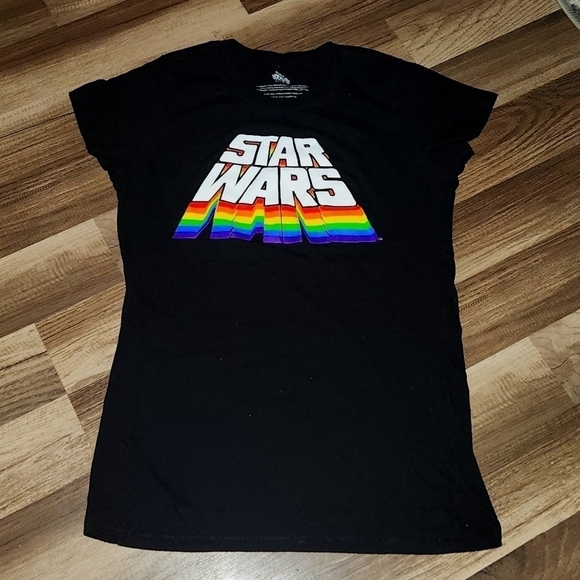 STAR Wars  Rainbow Collection Logo T-Shirt Size Large 11-13 Pride - Picture 1 of 3